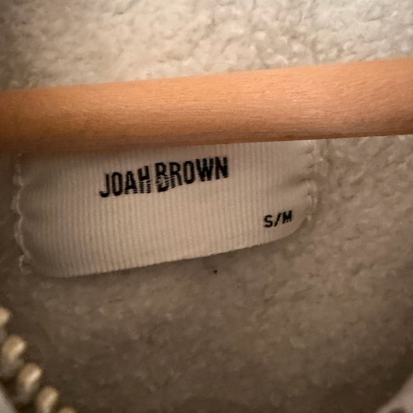 Joah Brown Retro Half Zip Light Gray “Pearl” Pullover Sweatshirt Size S/M - Picture 5 of 12